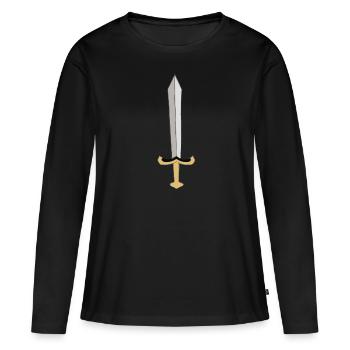Épée - T-shirt manches longues Premium bio Femme - noir - Devant - Julia (174cm)