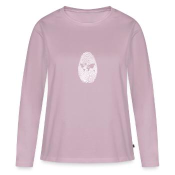 Internet one world - T-shirt manches longues Premium bio Femme - rose poudré - Devant - Julia (174cm)