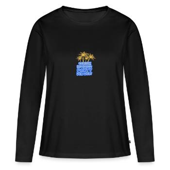 Vacances Caraïbes - T-shirt manches longues Premium bio Femme - noir - Devant - Julia (174cm)