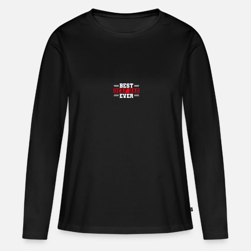 Gebärdensprache ASL Deaf Pride - Frauen Premium Bio Langarmshirt - Schwarz