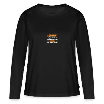 Entraîneur adjoint - T-shirt manches longues Premium bio Femme - noir - Devant - Julia (174cm)