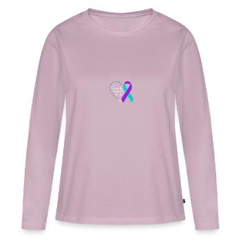 Sunflower Suicide Prevention Suicide Education - T-shirt manches longues Premium bio Femme - rose poudré - Devant - Julia (174cm)