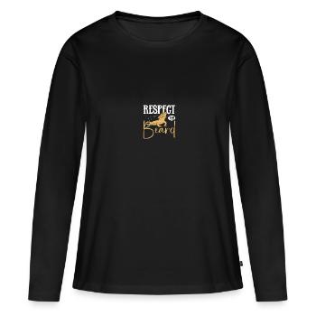 Dragon barbu - T-shirt manches longues Premium bio Femme - noir - Devant - Julia (174cm)