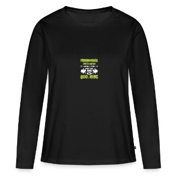 Paranormal Investigator Ghostbusters - T-shirt manches longues Premium bio Femme - noir - Devant - Julia (174cm)