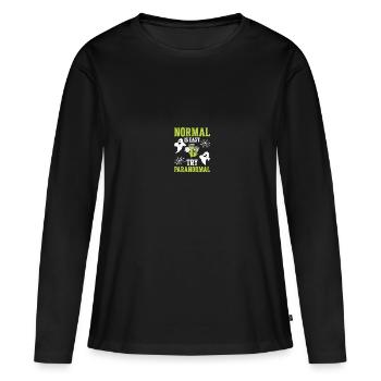 Paranormal Investigator Ghostbusters - T-shirt manches longues Premium bio Femme - noir - Devant - Julia (174cm)