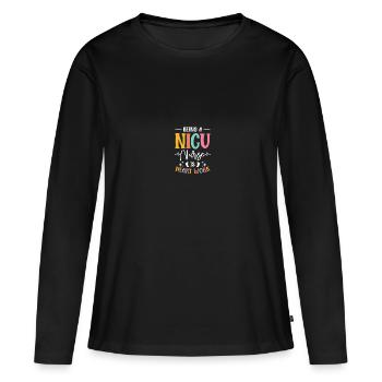 Soeur de l’USIN - T-shirt manches longues Premium bio Femme - noir - Devant - Julia (174cm)