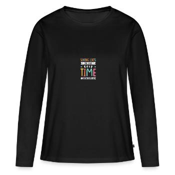 Soeur de l’USIN - T-shirt manches longues Premium bio Femme - noir - Devant - Julia (174cm)