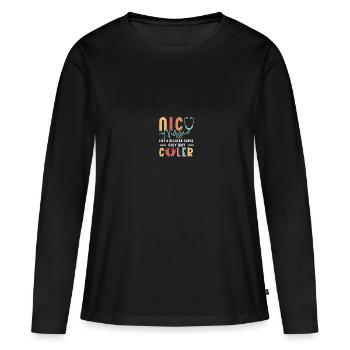 Soeur de l’USIN - T-shirt manches longues Premium bio Femme - noir - Devant - Julia (174cm)