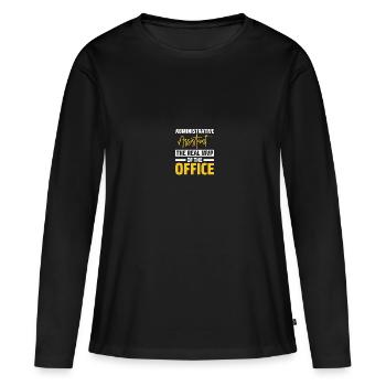 Journée des professionnels de l’administration - T-shirt manches longues Premium bio Femme - noir - Devant - Julia (174cm)