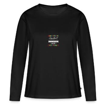 Journée des professionnels de l’administration - T-shirt manches longues Premium bio Femme - noir - Devant - Julia (174cm)