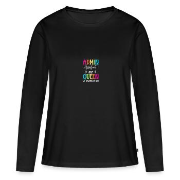 Journée des professionnels de l’administration - T-shirt manches longues Premium bio Femme - noir - Devant - Julia (174cm)