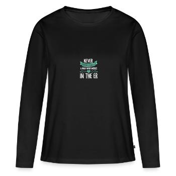 Emergency Department ER Nurse Emergency Department - Women's Premium Organic Long Sleeve Shirt - black - Front - Julia (174cm)