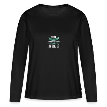 Emergency Department ER Nurse Emergency Department - Women's Premium Organic Long Sleeve Shirt - black - Front - Julia (174cm)