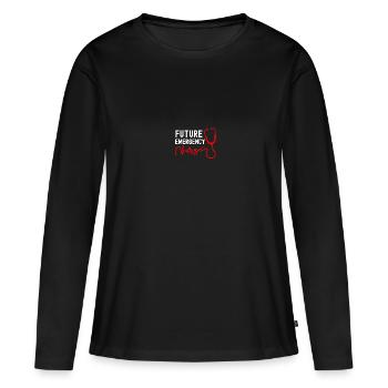 Infirmière d’urgence Infirmière d’urgence - T-shirt manches longues Premium bio Femme - noir - Devant - Julia (174cm)