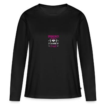 Infirmière d’urgence Infirmière d’urgence - T-shirt manches longues Premium bio Femme - noir - Devant - Julia (174cm)