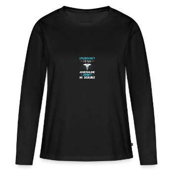 Infirmière d’urgence Infirmière d’urgence - T-shirt manches longues Premium bio Femme - noir - Devant - Julia (174cm)