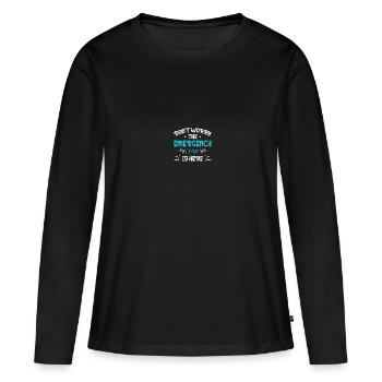 Infirmière d’urgence Infirmière d’urgence - T-shirt manches longues Premium bio Femme - noir - Devant - Julia (174cm)