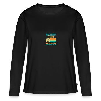 Bogenschießen-Trainer - Frauen Premium Bio Langarmshirt - Schwarz - Vorne - Julia (174cm)