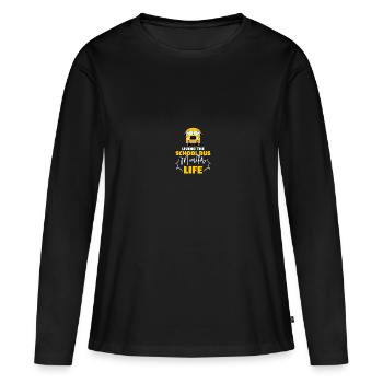 Schulbus-Monitor - Frauen Premium Bio Langarmshirt - Schwarz - Vorne - Julia (174cm)