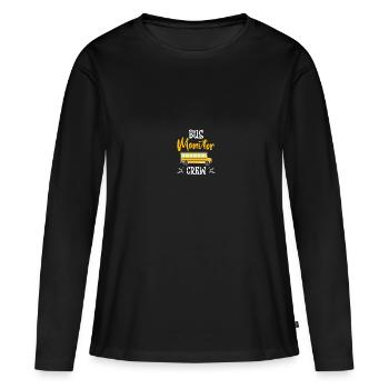 Schulbus-Monitor - Frauen Premium Bio Langarmshirt - Schwarz - Vorne - Julia (174cm)