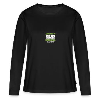 Baseball Card Collector Baseball Card - T-shirt manches longues Premium bio Femme - noir - Devant - Julia (174cm)