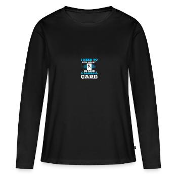 Baseball Card Collector Baseball Card - T-shirt manches longues Premium bio Femme - noir - Devant - Julia (174cm)