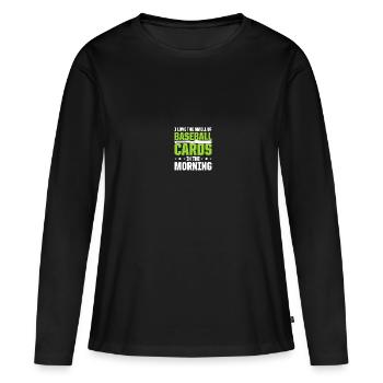 Baseball Card Collector Baseball Card - T-shirt manches longues Premium bio Femme - noir - Devant - Julia (174cm)
