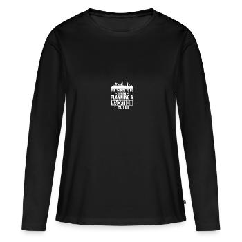 Planificateur de vacances Agence de voyages Agence de voyages - T-shirt manches longues Premium bio Femme - noir - Devant - Julia (174cm)