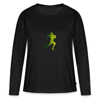 coureur - T-shirt manches longues Premium bio Femme - noir - Devant - Julia (174cm)