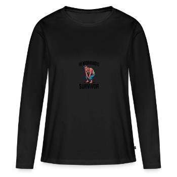 Hemorrhoid Survivor - Women's Premium Organic Long Sleeve Shirt - black - Front - Julia (174cm)
