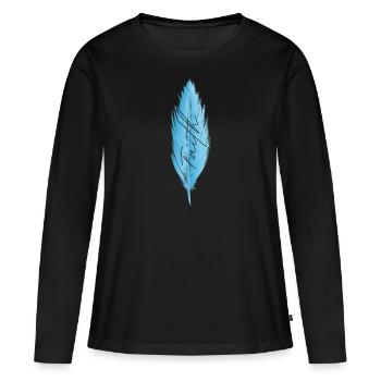 Foi - T-shirt manches longues Premium bio Femme - noir - Devant - Julia (174cm)
