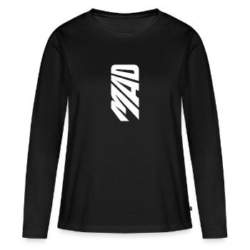 Fou - T-shirt manches longues Premium bio Femme - noir - Devant - Julia (174cm)