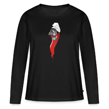 Curniciello 'O Cuorno Pulcinella Glücksbringer - Frauen Premium Bio Langarmshirt - Schwarz - Vorne - Julia (174cm)