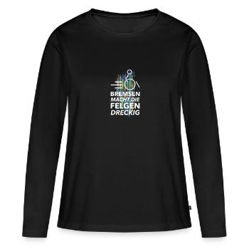 Le freinage salit les jantes - T-shirt manches longues Premium bio Femme - noir - Devant - Julia (174cm)