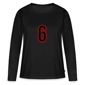 6 Number Years Jersey - Women's Premium Organic Long Sleeve Shirt - black - Front - Julia (174cm)