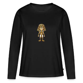 Pharaoh Comic - Women's Premium Organic Long Sleeve Shirt - black - Front - Julia (174cm)