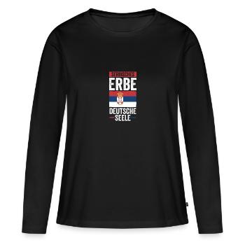 Serbe Serbe Allemagne Serbie - T-shirt manches longues Premium bio Femme - noir - Devant - Julia (174cm)