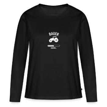 Bauer chargement blanc - T-shirt manches longues Premium bio Femme - noir - Devant - Julia (174cm)