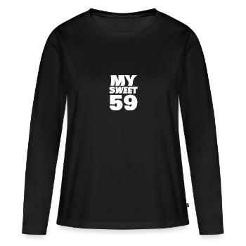 Doux 59 - T-shirt manches longues Premium bio Femme - noir - Devant - Julia (174cm)