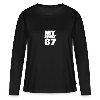 Âge 87 - T-shirt manches longues Premium bio Femme - noir - Devant - Julia (174cm)
