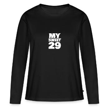 Âge 29 - T-shirt manches longues Premium bio Femme - noir - Devant - Julia (174cm)