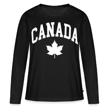 Drapeau du Canada - T-shirt manches longues Premium bio Femme - noir - Devant - Julia (174cm)