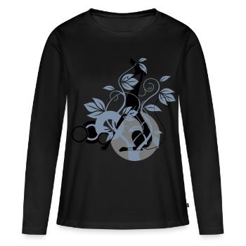 lente - T-shirt manches longues Premium bio Femme - noir - Devant - Julia (174cm)