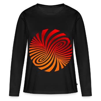 tornade psychédélique illusion d’optique tourbillon dre - T-shirt manches longues Premium bio Femme - noir - Devant - Julia (174cm)