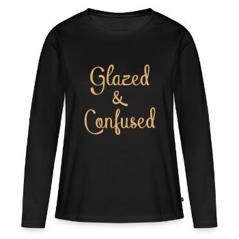 Poterie émaillée et confuse - T-shirt manches longues Premium bio Femme - noir - Devant - Julia (174cm)