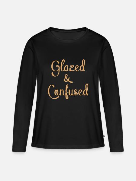 Keramik glasiert und verwirrt - Frauen Premium Bio Langarmshirt - Schwarz