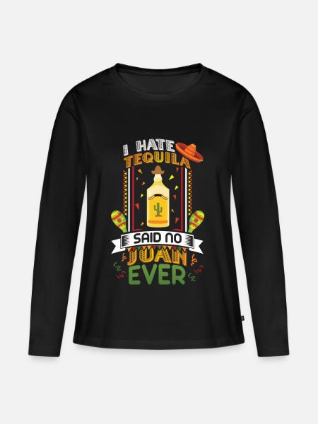 Party Tequila drinking - Frauen Premium Bio Langarmshirt - Schwarz