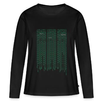 Code de la matrice - T-shirt manches longues Premium bio Femme - noir - Devant - Julia (174cm)
