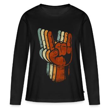 Rock Heavy metal signes - T-shirt manches longues Premium bio Femme - noir - Devant - Julia (174cm)