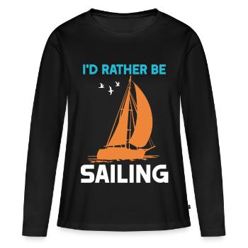 Je préfère faire de la voile - T-shirt manches longues Premium bio Femme - noir - Devant - Julia (174cm)